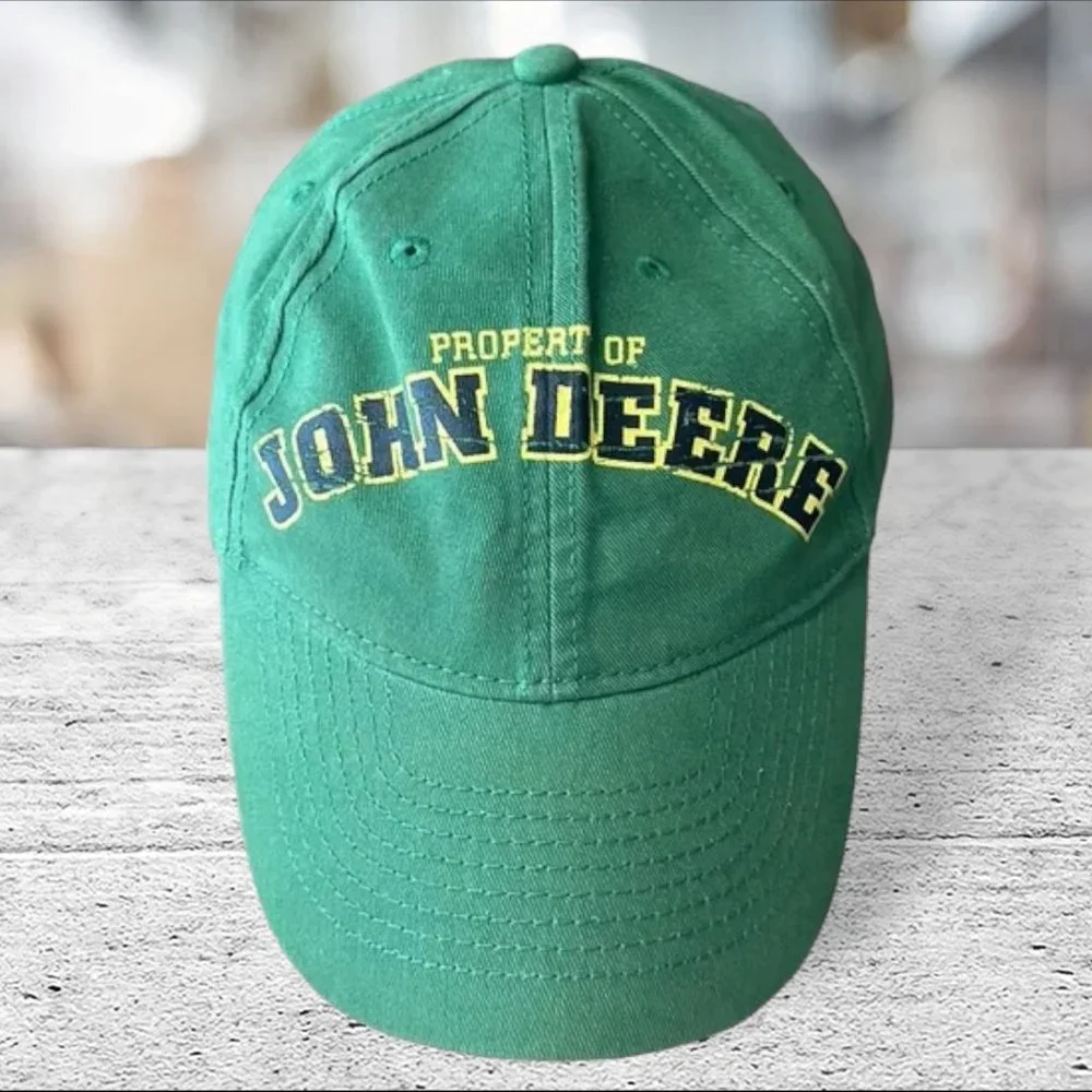John Deere Green Adjustable Baseball Ball Cap Strapback Hat Youth Small/Medium